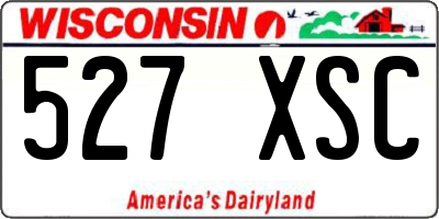 WI license plate 527XSC