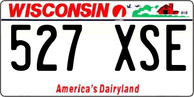 WI license plate 527XSE