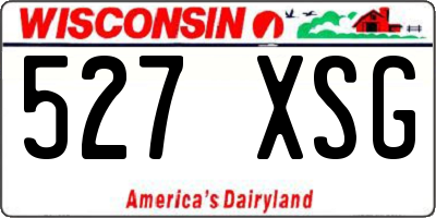 WI license plate 527XSG