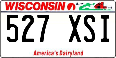 WI license plate 527XSI