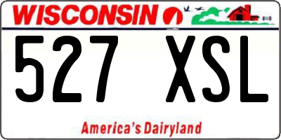WI license plate 527XSL