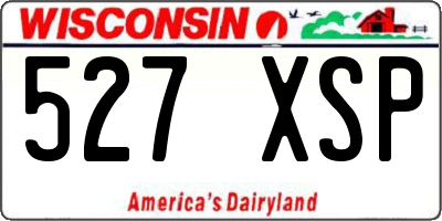 WI license plate 527XSP