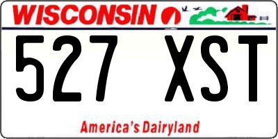 WI license plate 527XST