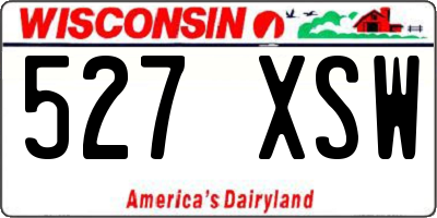 WI license plate 527XSW