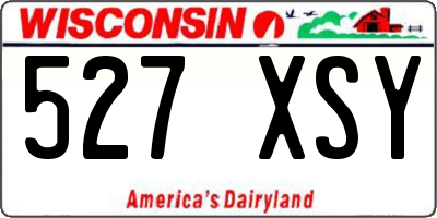 WI license plate 527XSY