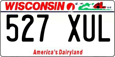 WI license plate 527XUL