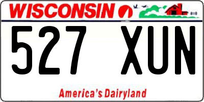 WI license plate 527XUN