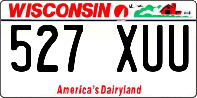 WI license plate 527XUU