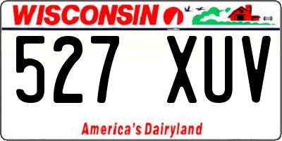 WI license plate 527XUV