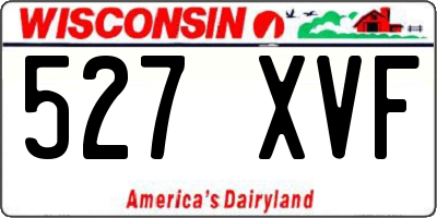 WI license plate 527XVF