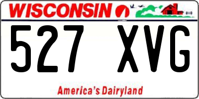 WI license plate 527XVG