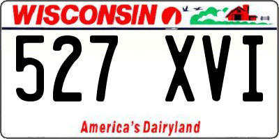 WI license plate 527XVI