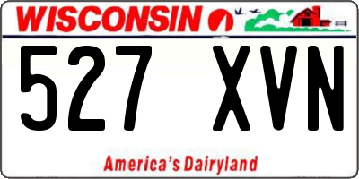 WI license plate 527XVN