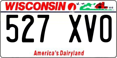 WI license plate 527XVO