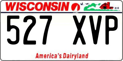 WI license plate 527XVP