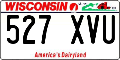 WI license plate 527XVU