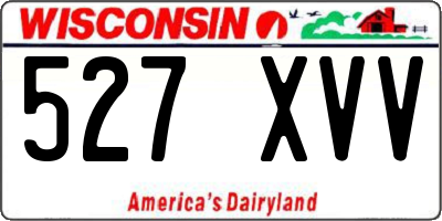 WI license plate 527XVV