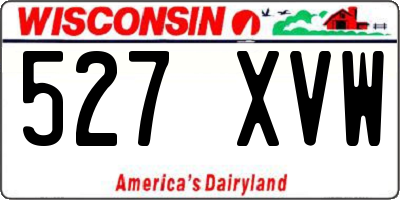WI license plate 527XVW