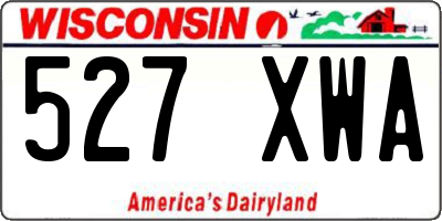 WI license plate 527XWA