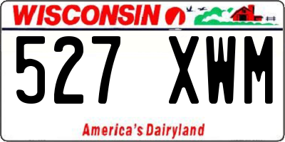 WI license plate 527XWM