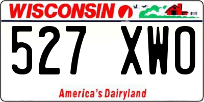 WI license plate 527XWO