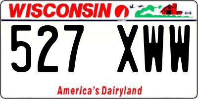 WI license plate 527XWW