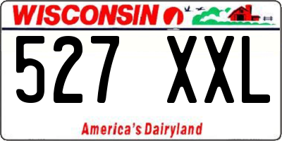 WI license plate 527XXL