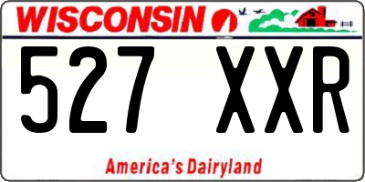 WI license plate 527XXR