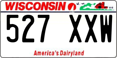 WI license plate 527XXW