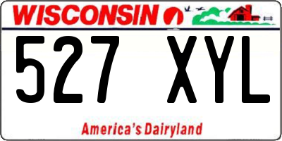 WI license plate 527XYL