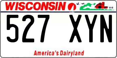 WI license plate 527XYN