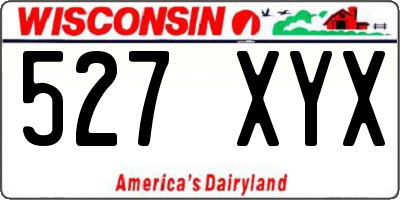 WI license plate 527XYX