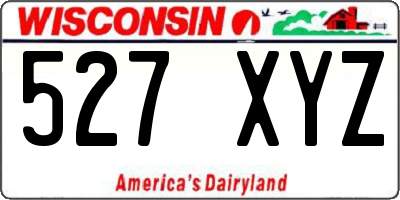 WI license plate 527XYZ