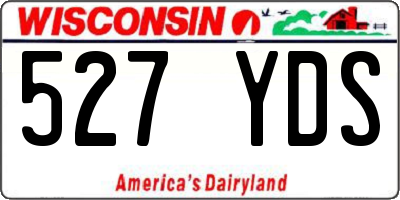 WI license plate 527YDS