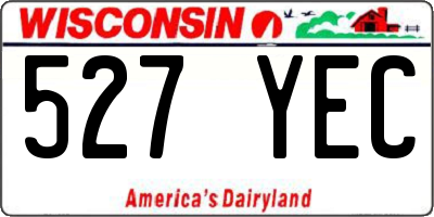 WI license plate 527YEC