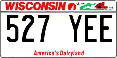 WI license plate 527YEE