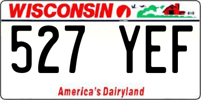 WI license plate 527YEF