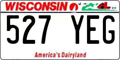 WI license plate 527YEG