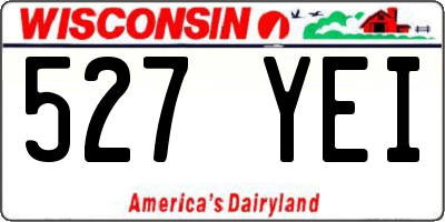 WI license plate 527YEI