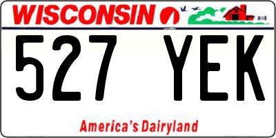 WI license plate 527YEK