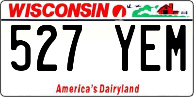 WI license plate 527YEM