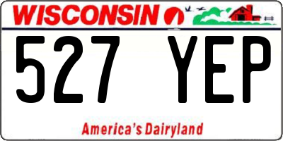 WI license plate 527YEP