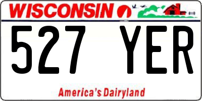 WI license plate 527YER