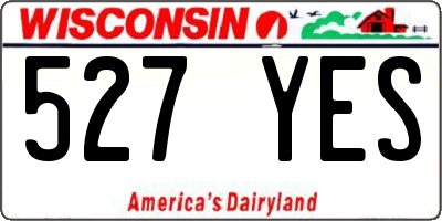 WI license plate 527YES