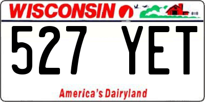WI license plate 527YET