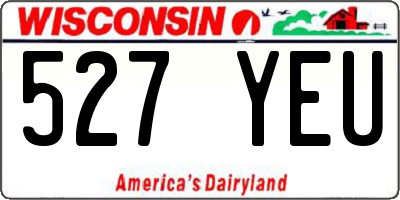 WI license plate 527YEU