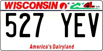 WI license plate 527YEV