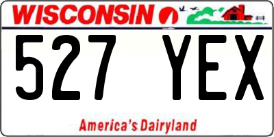 WI license plate 527YEX