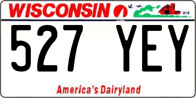WI license plate 527YEY
