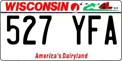 WI license plate 527YFA